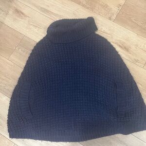 Jennifer Lopez Navy Blue Poncho Sweater